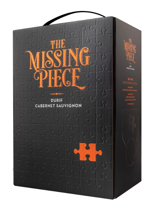 The Missing Piece, Vinăria din Vale, Cabernet Sauvignon, dry red, vin rouge, emballage noir et orange