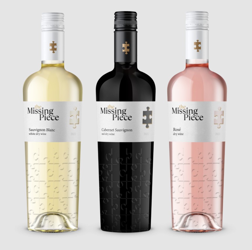 3 bouteilles de vin, 3 saveurs: Sauvignon blanc, Cabernet Sauvignon et Rosé - The Missing Piece Vinăria din Vale, Moldavie